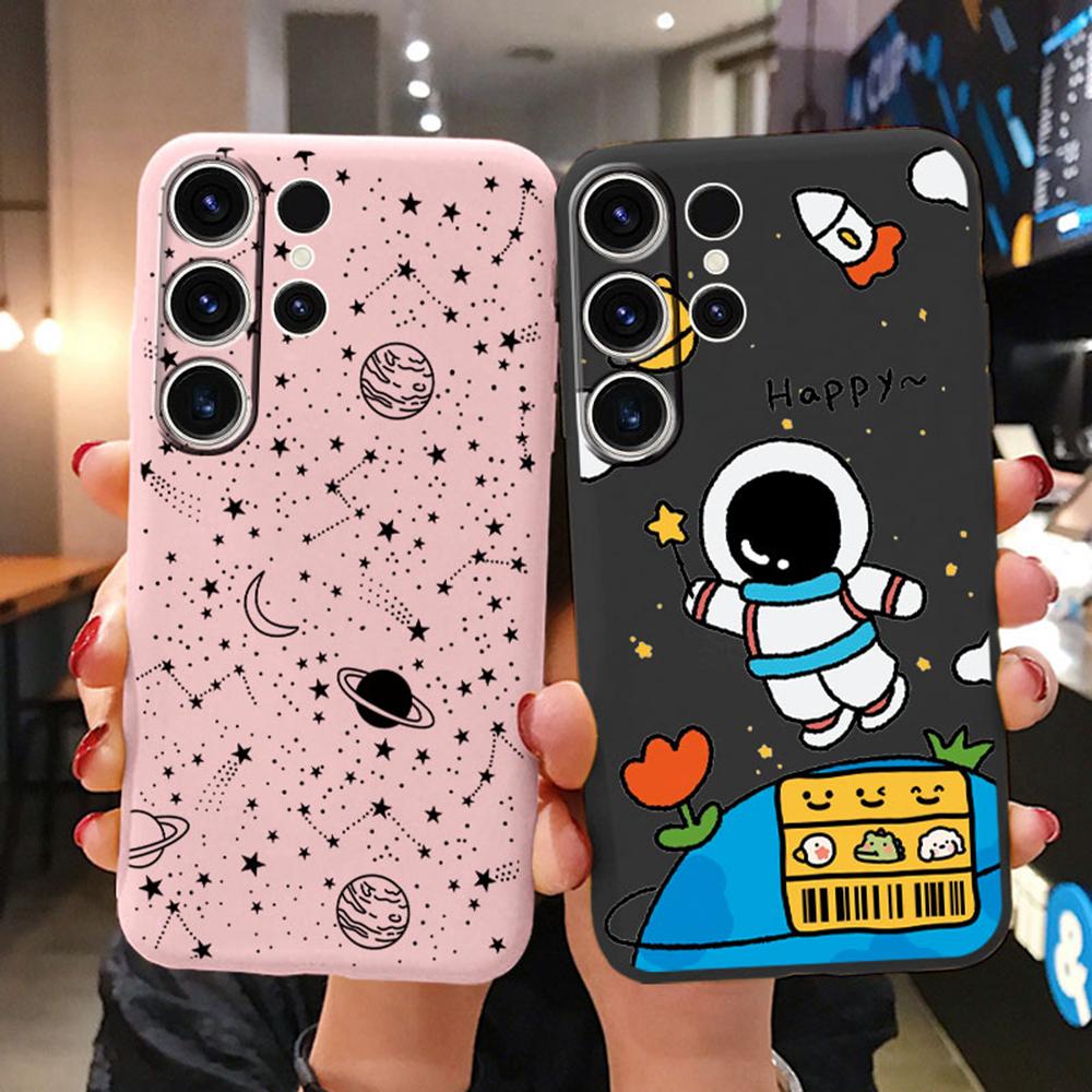 Space Astronaut Star Pattern Phone Case For Samsung Galaxy S26 S25 Ultra S24 S23 S21 S20 FE S22 Plus Silicone Shockproof Cover