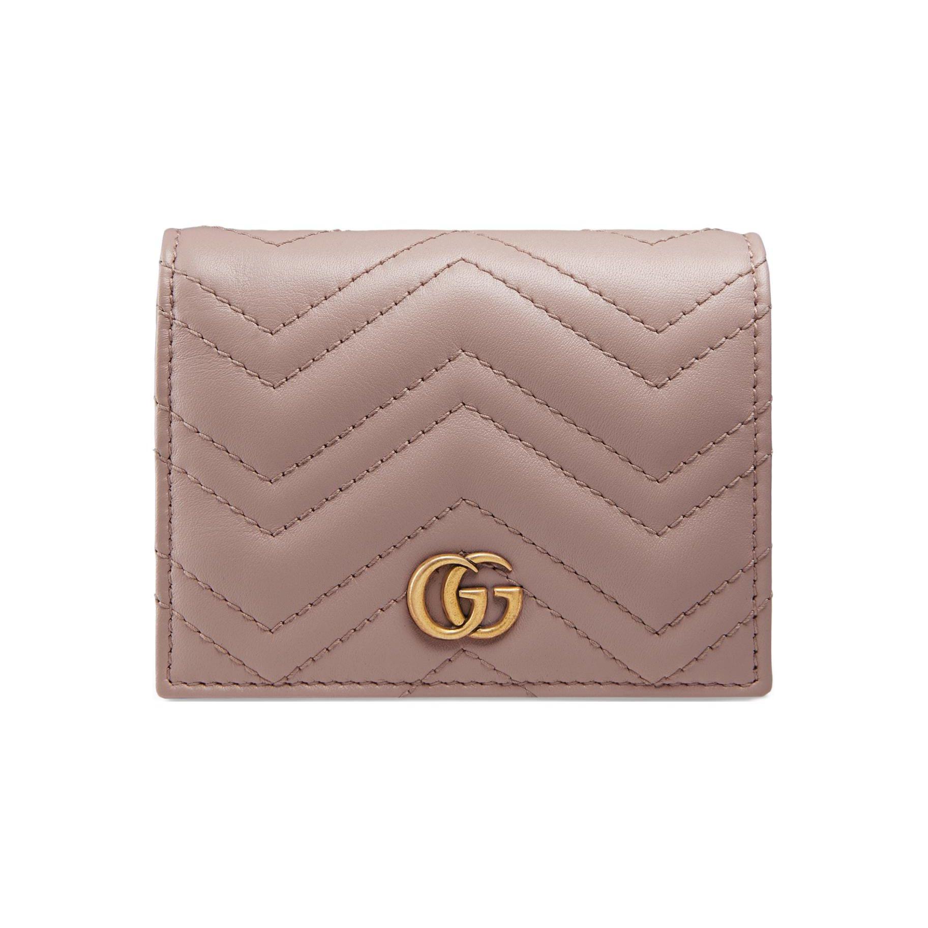 

Gucci GG Marmont Logo Zip Double Fold Quilted Leather Card Holder Women Card Holder Nude 466492-DTD1T-5729 Basic Set (Bag+Dust Bag)