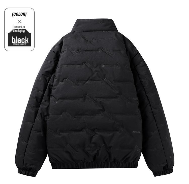 Men's Winter Business Casual Lambswool Jacket, Stand Collar, Thickened, Plus Size, Fleece-Lined, Warm Cotton.
