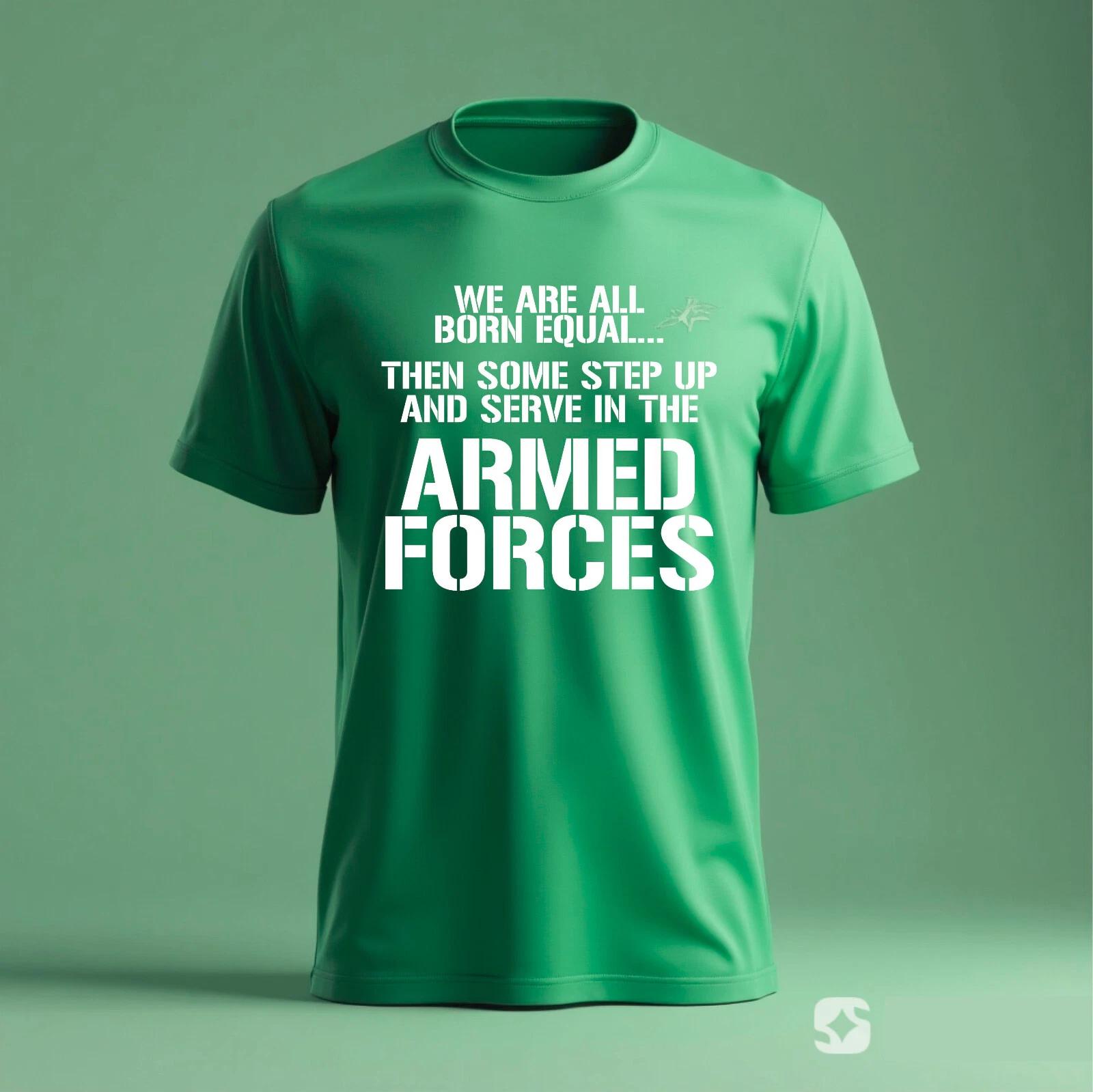 Мы Все Рождены Равными Футболка Вооруженных Сил, Темно-синяя Патриотическая Мужская Футболка Военных Сил L