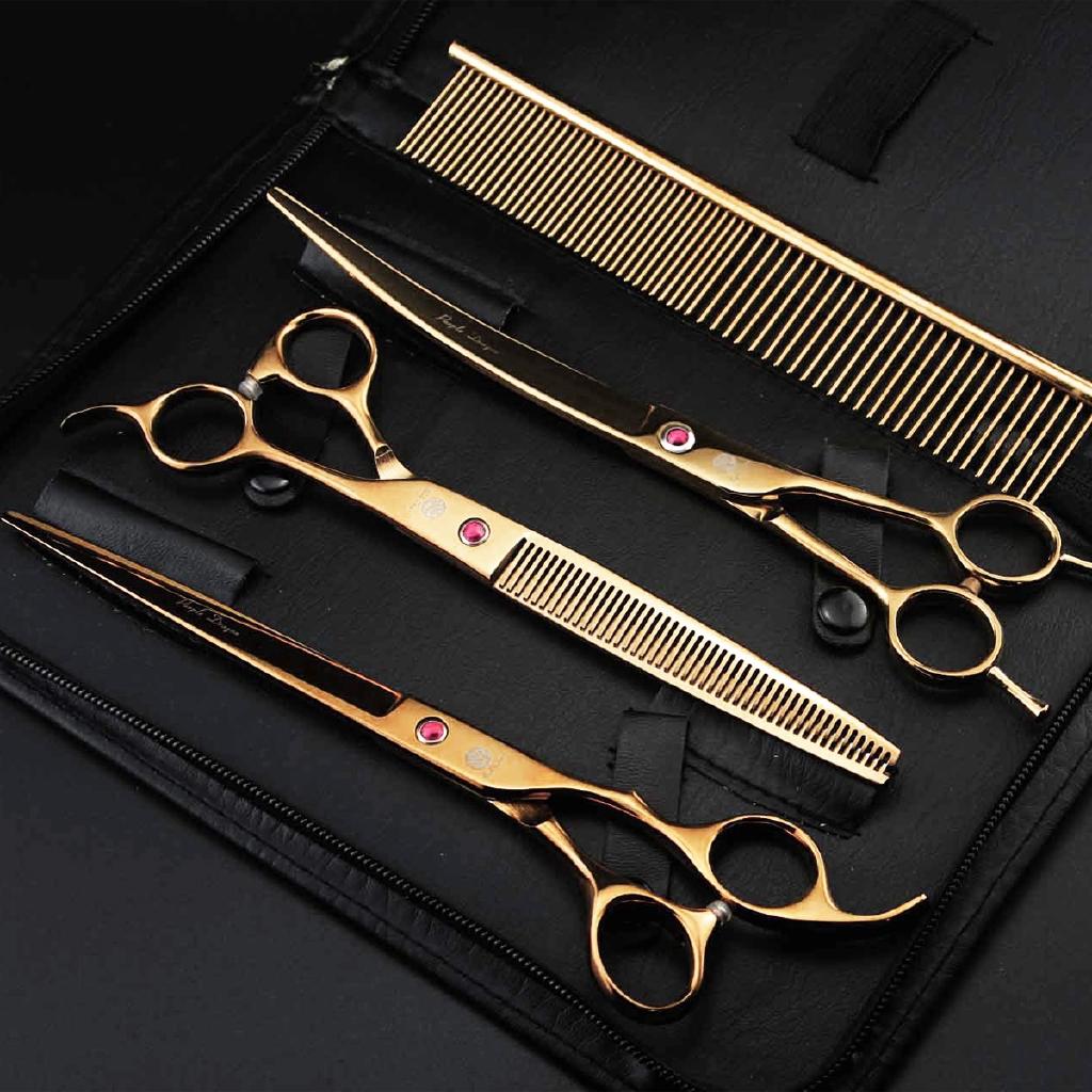 26x16x3.8cm 8'' Pro Pet Grooming Scissors Dog Cat Puppy Hair Cutting Thinning Comb Shear Kit