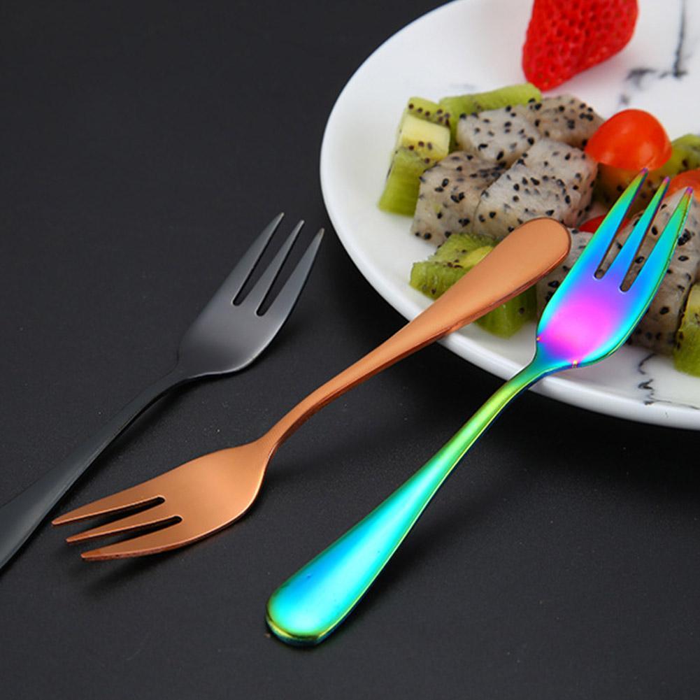Buy 1pcs Tea Forks Set Steel Small Fork Gold Fruit Fork Snack Fork