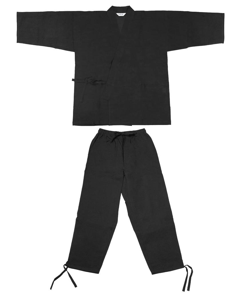 Samue for size 39 [KYOETSU] men, summer, shijira, (black, M)