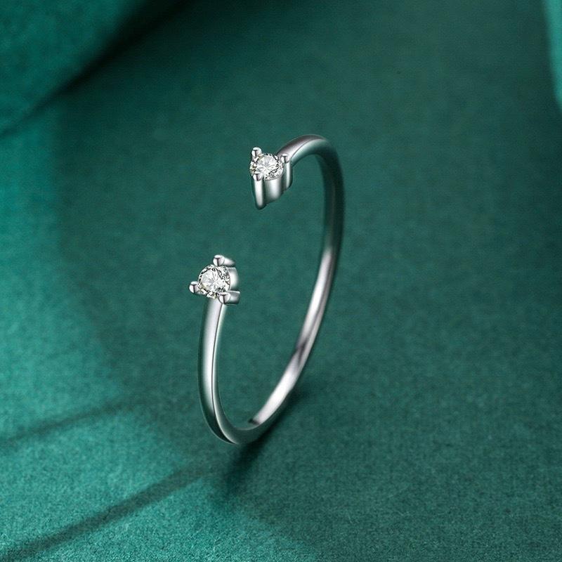 

Кольцо из стерлингового серебра S925 с бриллиантами, простое, женское, с особым дизайном, регулируемое, с открытым указательным пальцем opening adjustable