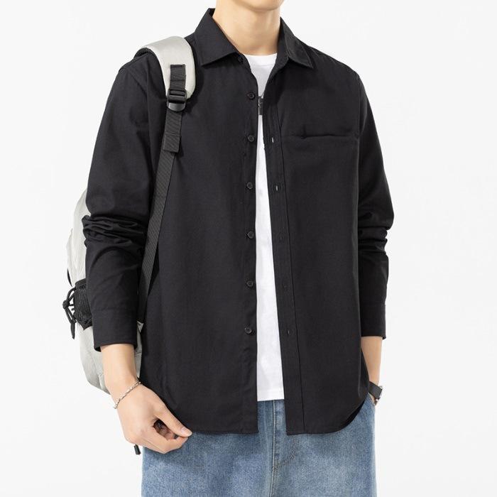 Spring and Summer Casual Long-sleeved Shirt Men's Loose Shirt Jacket Pure Cotton White Inch Shirt Thin Jacket