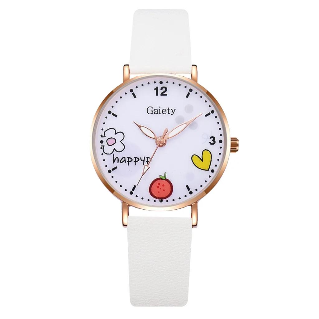 Kids Watches Pink Cute Children's Wristwatch Cartoon Pattern Quartz Watch Set for Girls Fashion Students' Clock Relogio Infantil