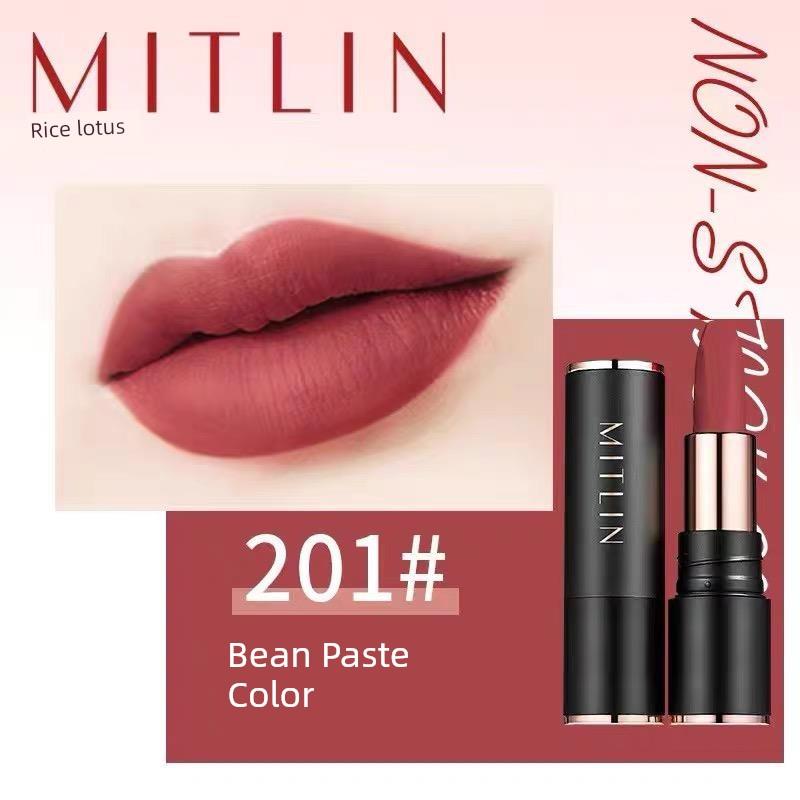 Luxurious Non-Stick Lipstick That Enhances Complexion, Cinnamon Milk Tea Bean Paste Matte Lipstick That Doesn'T Wear Off