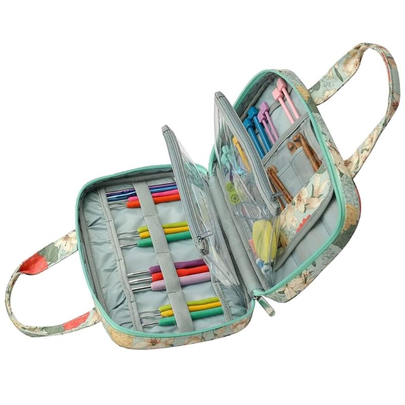 Crochet Hook Case Crotchet Needle Hook Organiser Knitting Needle Case Handheld Crochet Hook Bag for Knitting Accessories