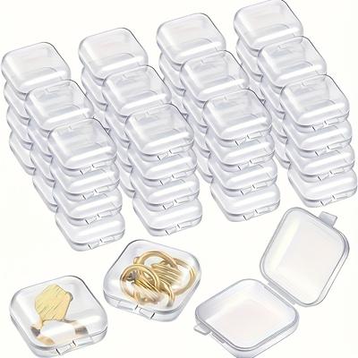 4/8/18 ks Mini úložný box Průhledné čtvercové plastové krabičky Balení náušnic a šperků Úložný malý čtvercový box Organizér na šperky