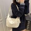 Autumn Retro Simple Women's Corduroy Shoulder Bags Travel Portable Ladies Crossbody Bag Solid Color Female Handbags Casual Tote