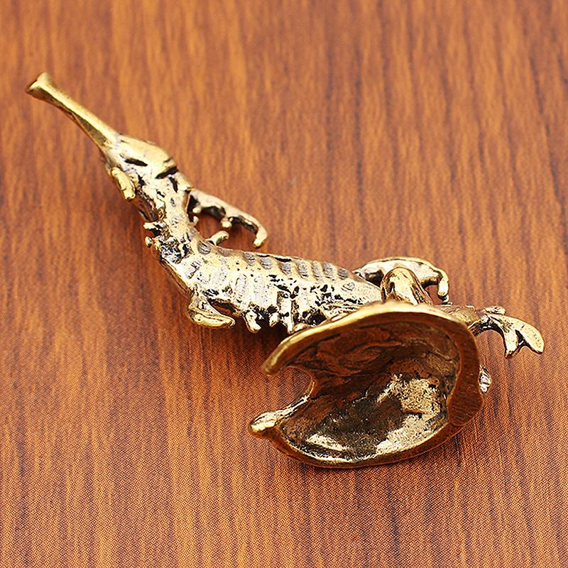 Brass Sea Horse Metal Statue Tabletop Decorated With Retro Deep-Sea Animal Statue Crafts