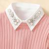 Fake Collar Shirt Rhinestones Faux Pearl Detachable Adjustable Embellished Tops Half Shirt Collar Formal Event Collar
