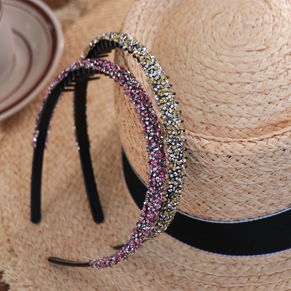 With Toothed Rhinestone Headband Shiny Hair Hoop Vintage Thin Hairband  Make Up