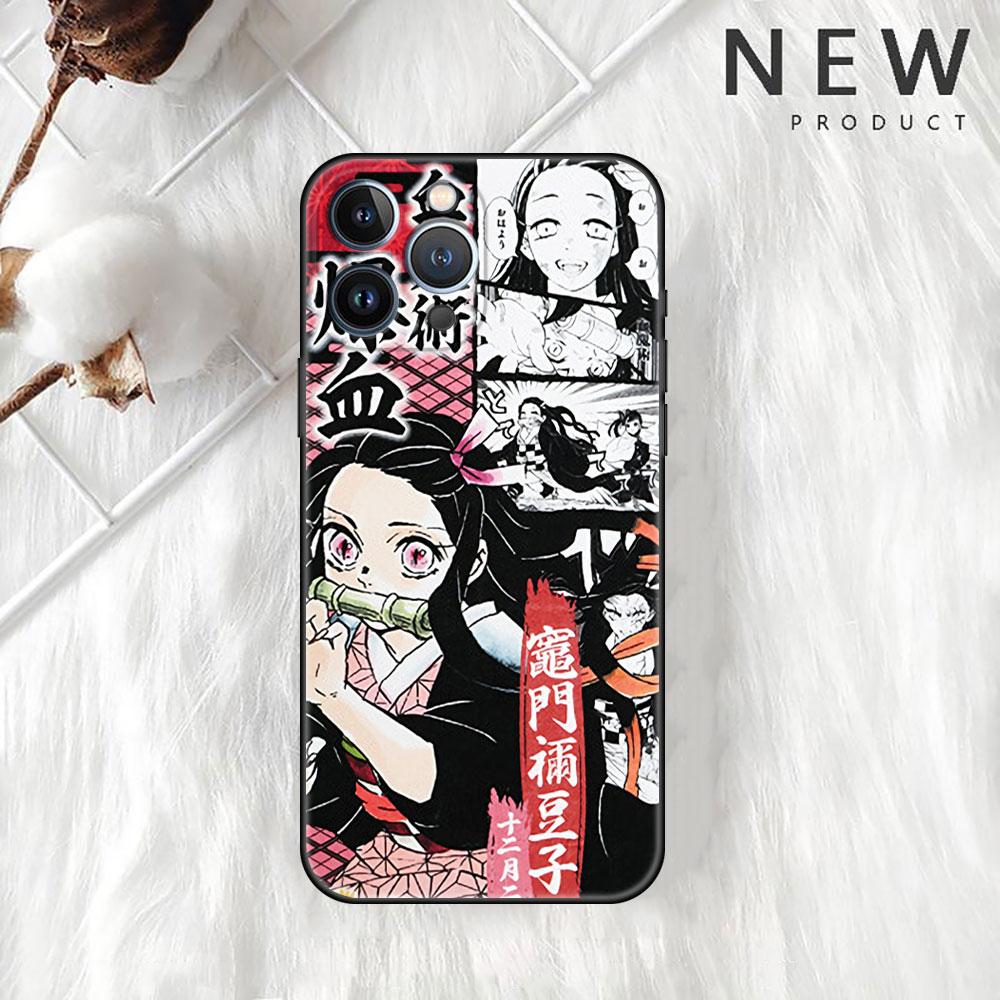 Anime Demon Slayer Kimetsu Pouzdro Pro Apple iPhone 14 Pro Max 13 11 12 Mini SE 7 8 Plus X XS 6 6S Silikonový Kryt na Telefon Měkká Funda