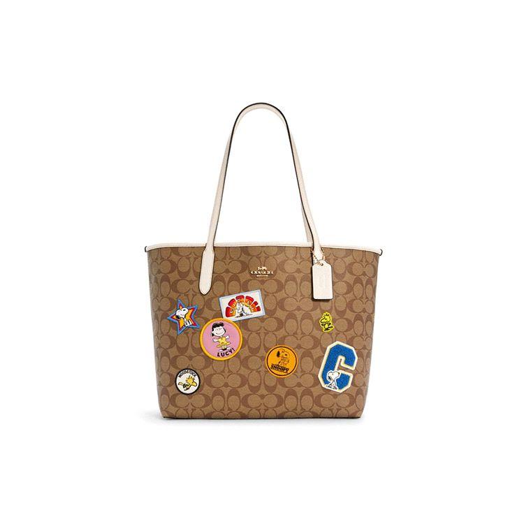 

Coach Peanuts City Tote In Signature Canvas With Varsity Patches C4292-IME7V Basic Set (Bag+Dust Bag)