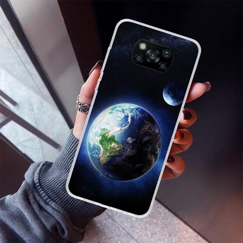 Earth Stars Space Phone Case For Xiaomi Poco X7 X6 X5 Pro F7 Ultra Redmi 15C 15 13 13C 12 12C 10 10A 10C 9 9A 9C 9T Shell Poco X