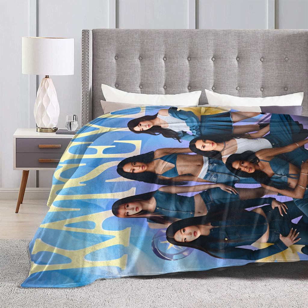 Super Warm Blankets Boy Girl Picnic Katseye Kpop Music Throw Blanket  Flannel Bedspread For Couch Chair Fluffy Sofa Bed Cover