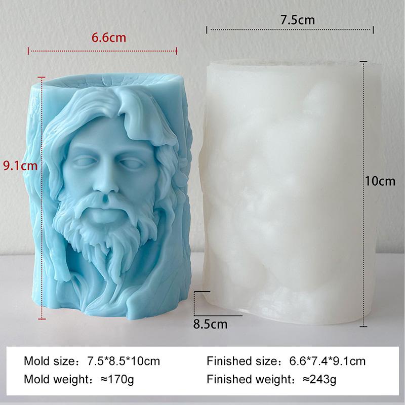 DIY Portrait Statue Gypsum Form Crafts Casting Silicone Mold Handmade Aroma Candle Plaster Mould Candle Making Supplies