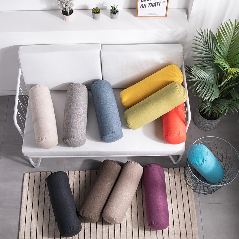 Removable and Washable Leg-Clamping Bolster Pillow - Cylindrical Bed Gap Filler with Imitation Cotton Linen.