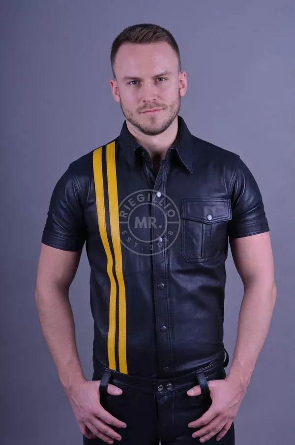 Original Leather Black Men Classic Stylish Formal Genuine Lambskin Casual Handmade Shirt