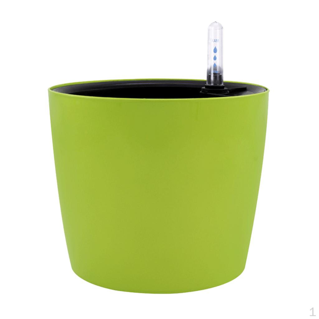 Round Self-watering Planter with Water Level Indicator garden and home desk Decor