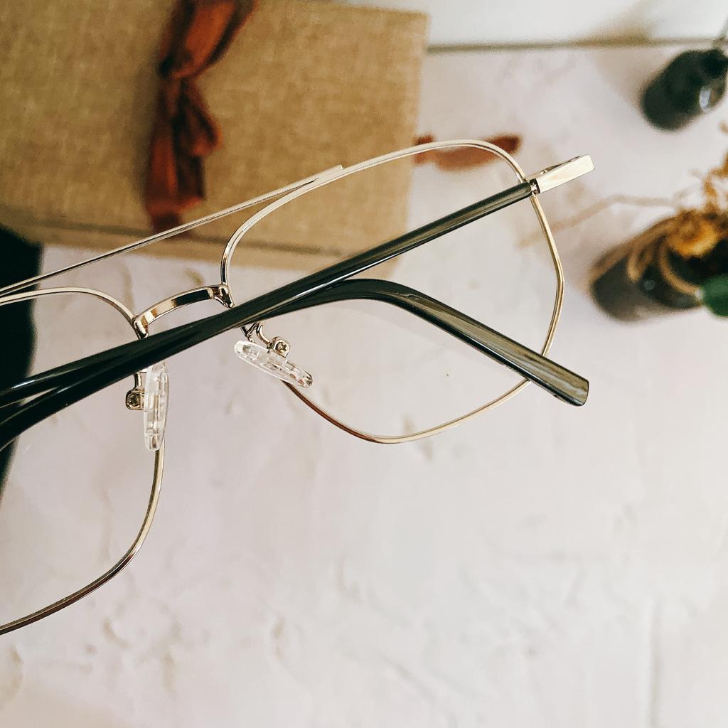 Retro Double Beam Flat Glasses Irregular Business Glasses Frame Trendy Men And Women Personality Can Be Matched With Myopia Glasses Frame