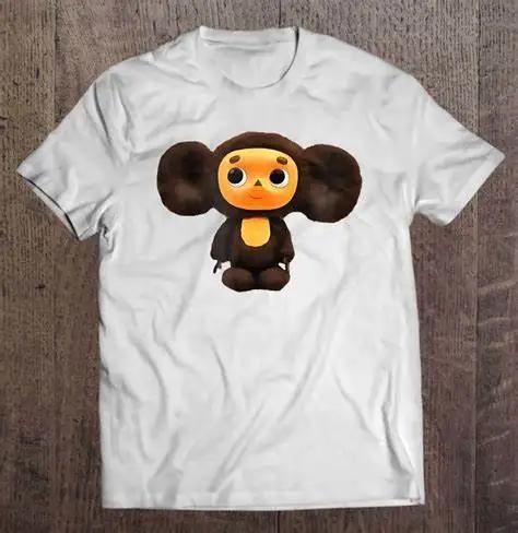 Vintage Soviet Cartoon T-shirt: Cheburashka Design Russian Polyester Graphic Personalized Printed Women Unisex Summer MenT-Shirt