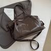 Dark Large Capacity Shoulder Bag PU Leather Tote Solid Color Crossbody Purse Classic Design Casual Style Women Daily Use Bag