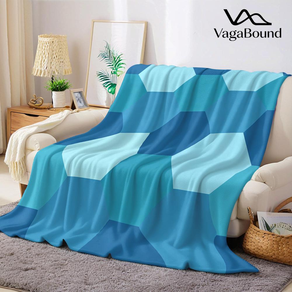 Hexagonal Honeycomb Tiles Flannel Blanket Warm Soft Halloween Christmas All-Season Couch Decorative Cozy Warm Gift