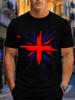 2026 New Arrival Pure Cotton Tshirt Splash Ink Uk Union Jack Flag Print Crew Neck Unisex Casual Short Sleeve