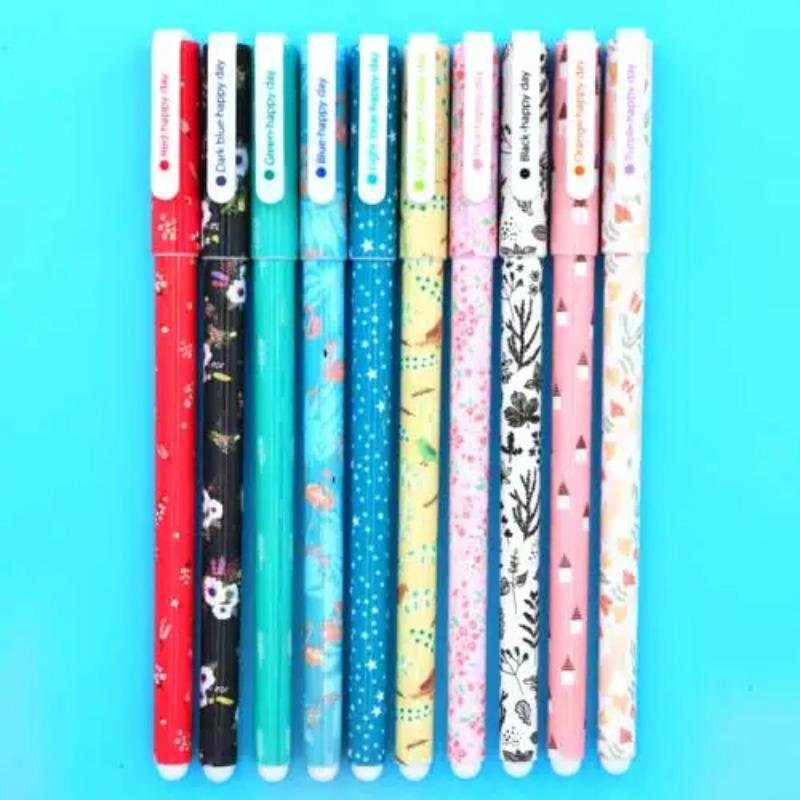 10 Pcs/Kit Adorable Color Pen Flower Animal Starry Star Sweet Flora Colored Gel Pen 05mm Pens for School Kawaii Korean Stationary