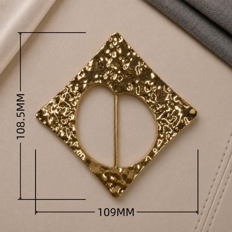 Assorted Gold Metal Irregular Shaped Buckles Textured Surface For DIY Sewing Scarf Belt Clothing Decor Craft Projects
