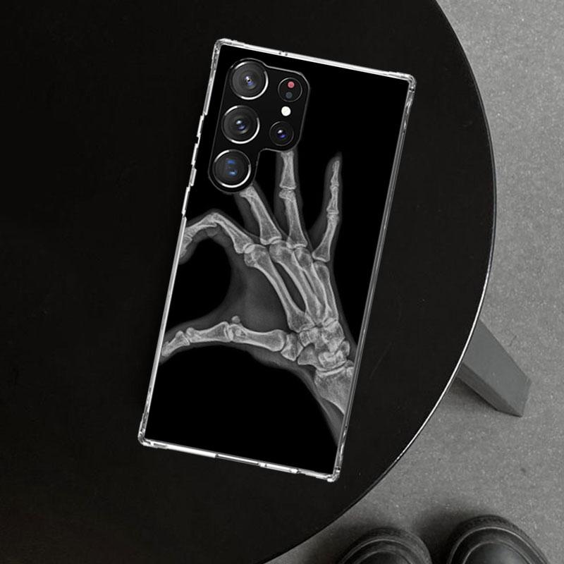 Autumu X Ray Hand Bones Phone Case Cover for Samsung Galaxy S26 S25 Edge S24 S23 Ultra S22 Plus S21 FE S20 + Art Customized Fund