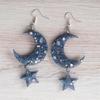 DIY Glossy Star Moon Shape Earrings Silicone Molds for Epoxy Jewellery Making
