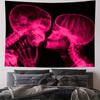 VIKAMA Dark Romantic Tapestry Pink Skull XRay Kissing Design Living Room Music Corner Gothic Style Decorative Home Decor