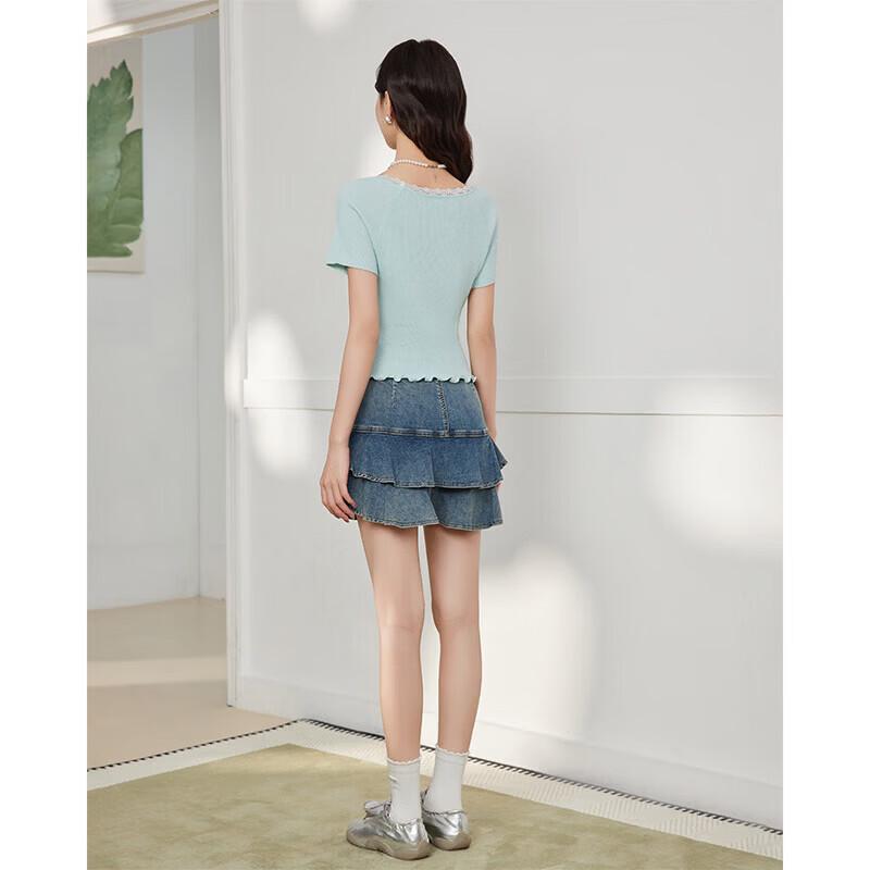 IEF French Style Women's Short Knitted Top