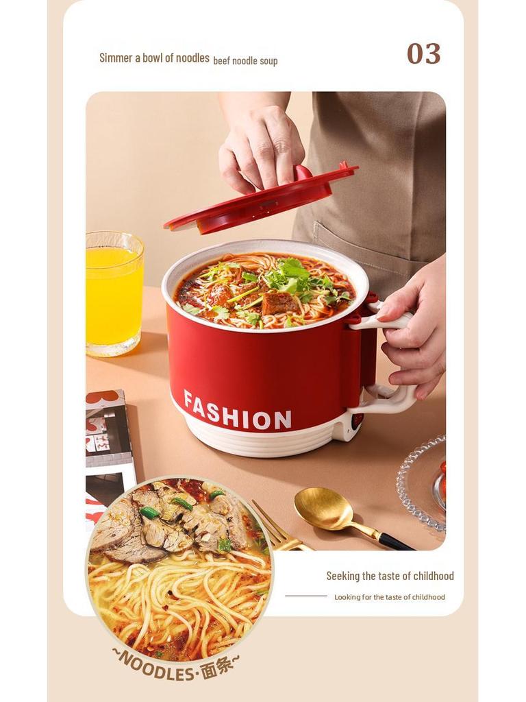 Compact Electric Cooking Pot: Multifunctional Steamer & Boiler for Dorms - Instant Noodle & Hot Pot - 110V, Foldable Design