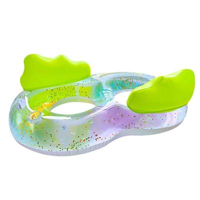 Inflatable Float Mat for Adults and Children 14+, PVC Water Hammock, Sparkly Rainbow Aurora U-Shaped and O-Shaped, Water Sofa with Drink Holder,