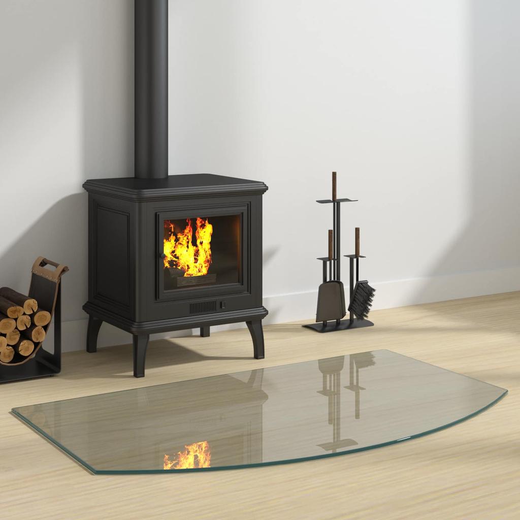 Fireplace Glass Plate Transparent 100 x 60 cm Glass