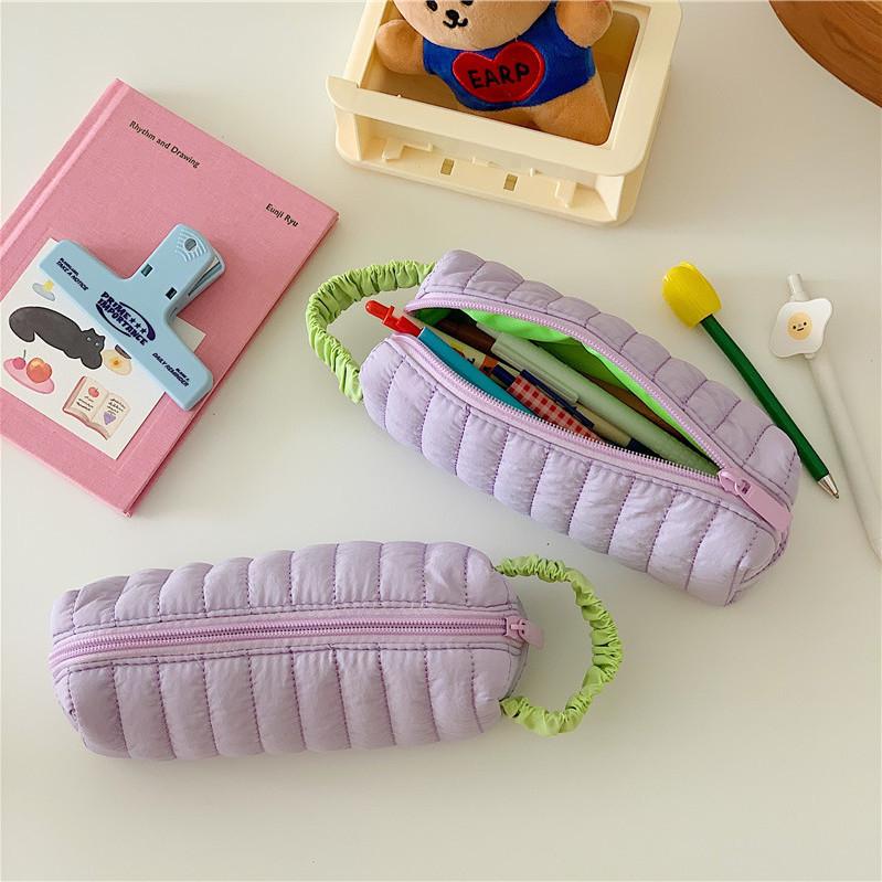 Taro Cream-colored Pencil Case In Ins Style Japanese Style Large-capacity Stationery Bag