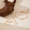 French Vintage Shell Flower Necklace Minimalist Pendant Collarbone Chain Women's Elegant Fashion Jewelry Trendy Accessory
