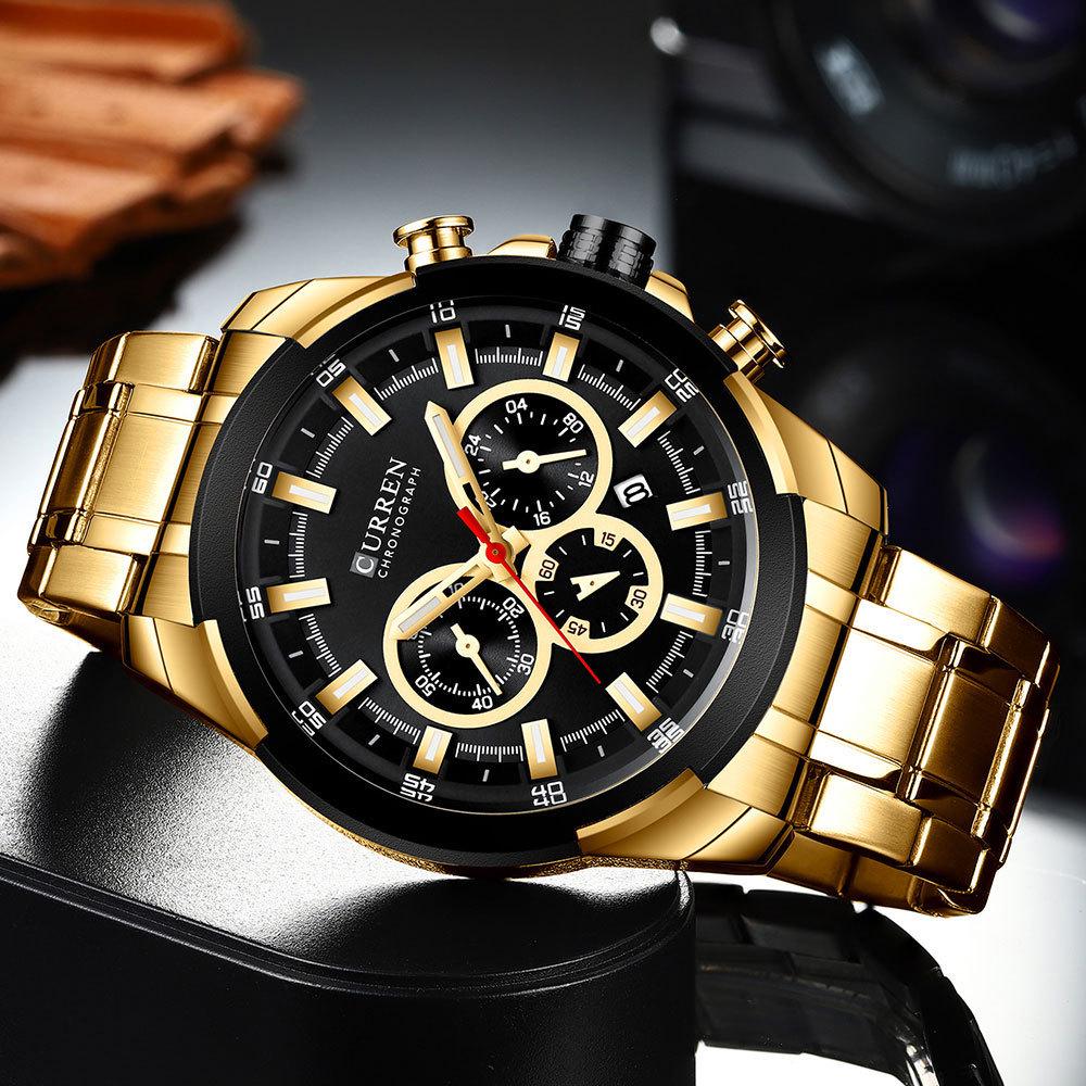 Curren 8361 Waterproof Quartz Men's Multi-Function Watch with Six-Hand Calendar