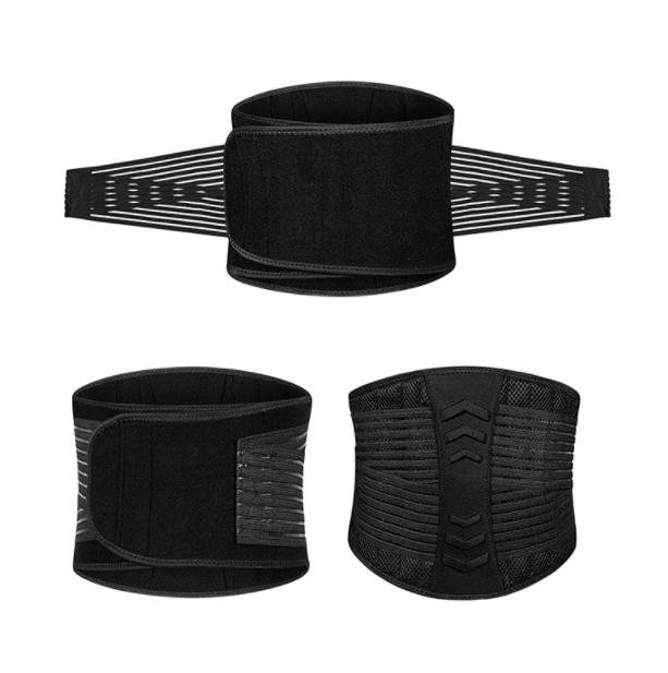 Adult Unisex Breathable Soft Polyester Adjustable Height Lumbar Support Brace with Basic Protection and Lower Back Pad