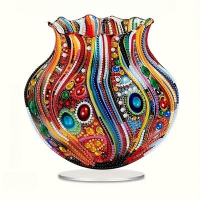Acrylic Special Shape Diamond Gem Art Vase, Four Seasons Decoration, Novelty Home Decor, Perfect Durable for Bedroom