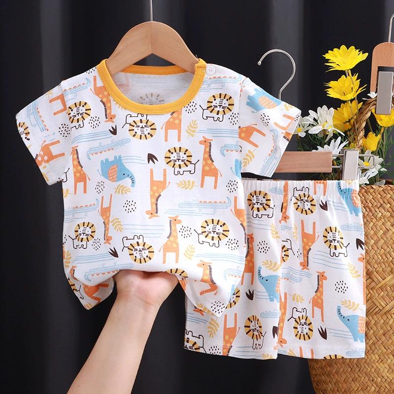 

Children s Cotton T-shirt Set - Summer Boys Casual Short-sleeved Shorts 2-piece Set 100cm