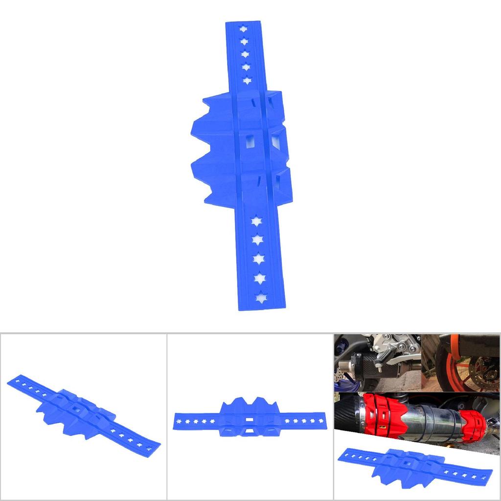 Universal Motorcycle Exhaust Pipe Protector Cover Guard Anti Hot Blue