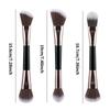 3Pcs Double Head Multi-Function Makeup Brush Set Wood Handle Powder Blusher Brush Foundation Make-up Brush Beauty Tool