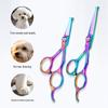Professional Pet Grooming Scissors - Colored Stainless Steel, Round Head, Anti-Scratch Scissors