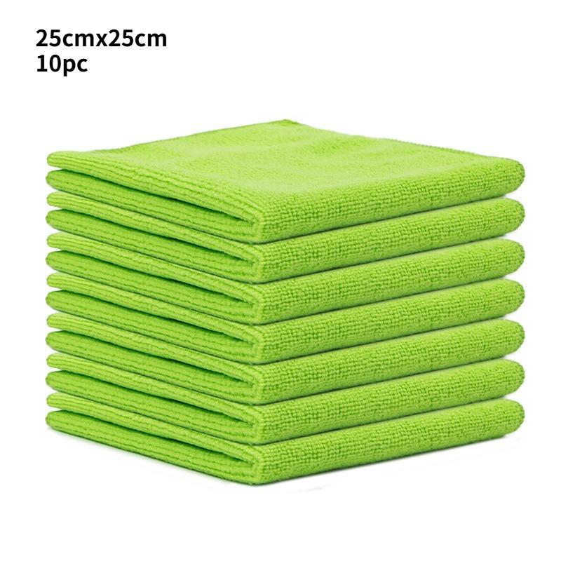 Cleaning Towels Microfiber Cloth Kitchen Household Dishcloth Car Wash Cloth Super Absorbent Cleaning Cloth 10pcs зелёный