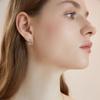 D Moissanite Stud Earrings for Women Girls 925 Silver Original Certified Jewelry Half Hoop Huggie Open C Shaped Earrings
